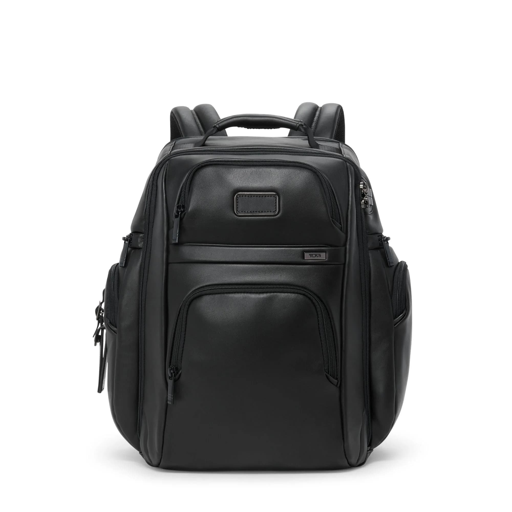 TUMI Brief Pack Black 1 | Unisex Laptop Backpack with Water-Resistant Leather, Fits 15" Laptop, Well-Organized, 1 Size