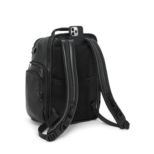 TUMI Brief Pack Black 1 | Unisex Laptop Backpack with Water-Resistant Leather, Fits 15" Laptop, Well-Organized, 1 Size thumbnail 2