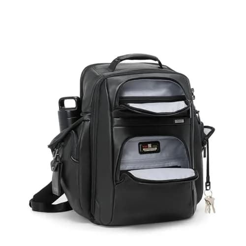 TUMI Brief Pack Black 1 | Unisex Laptop Backpack with Water-Resistant Leather, Fits 15" Laptop, Well-Organized, 1 Size thumbnail 3