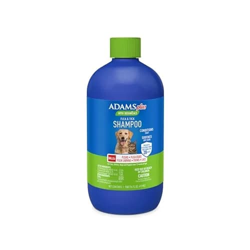 ADAMS Plus Botanicals Flea & Tick Shampoo with Precor for Dogs, Cats, Puppies & Kittens 473ml (16 Ounces) | Gentle, Plant-Based Formula for Sensitive Skin thumbnail 1