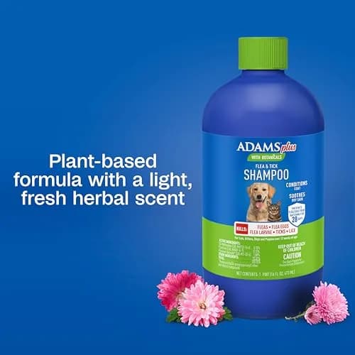 ADAMS Plus Botanicals Flea & Tick Shampoo with Precor for Dogs, Cats, Puppies & Kittens 473ml (16 Ounces) | Gentle, Plant-Based Formula for Sensitive Skin thumbnail 5