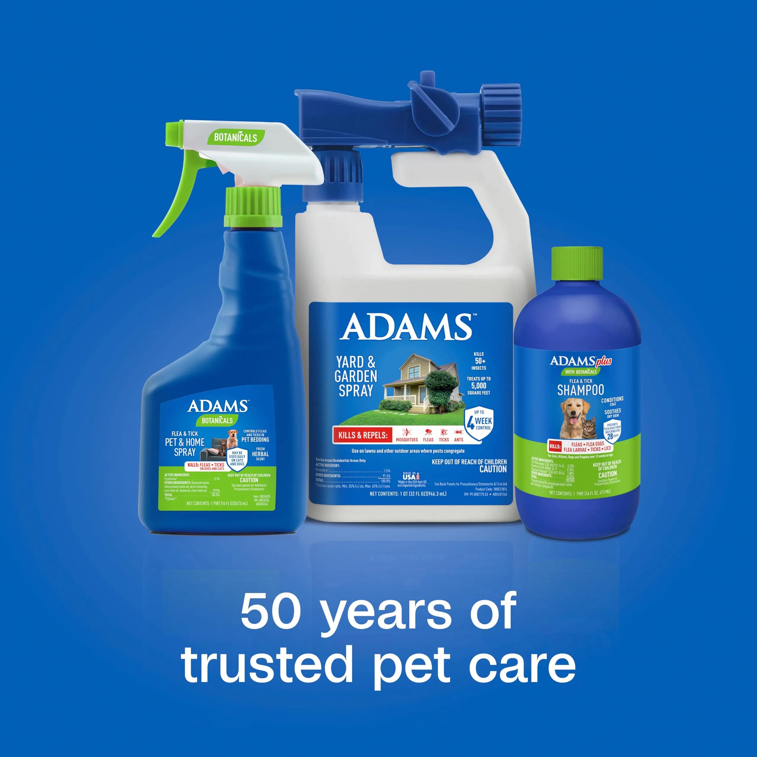 ADAMS Plus Botanicals Flea & Tick Shampoo with Precor for Dogs, Cats, Puppies & Kittens 473ml (16 Ounces) | Gentle, Plant-Based Formula for Sensitive Skin - view 7