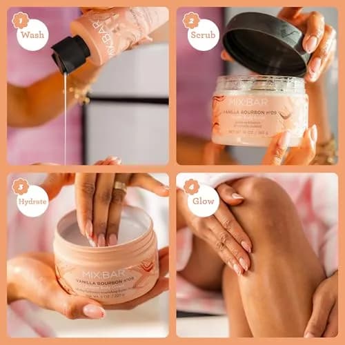 MIX:BAR Vanilla Bourbon Sugary Body Scrub 10oz | Exfoliating & Nourishing for All Skin Types thumbnail 8