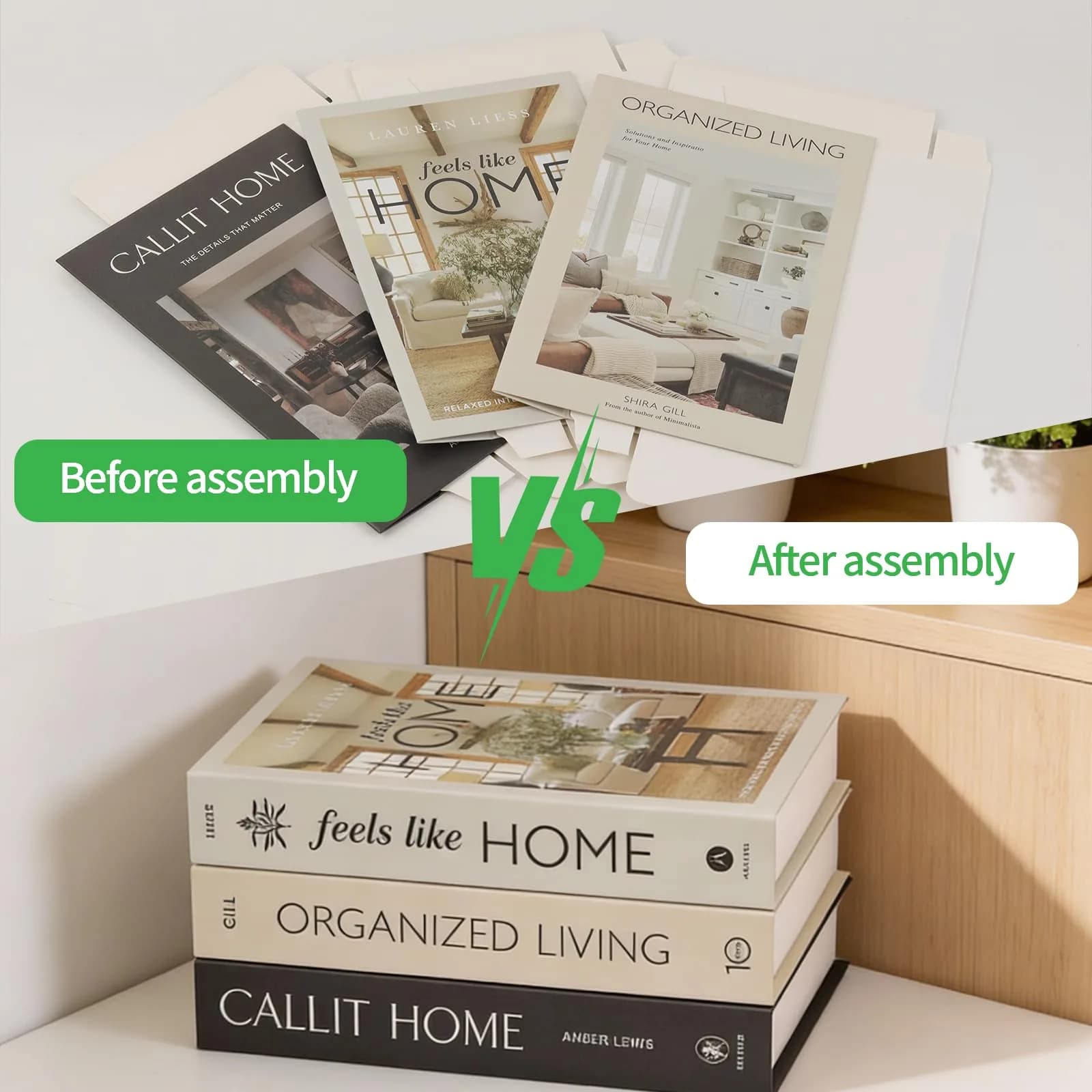 YOYMJBY Faux Decorative Books Set 3 pcs (26.7cm x 17cm x 4.2cm) | Aesthetic Home Decor for Coffee Tables & Shelves - view 6