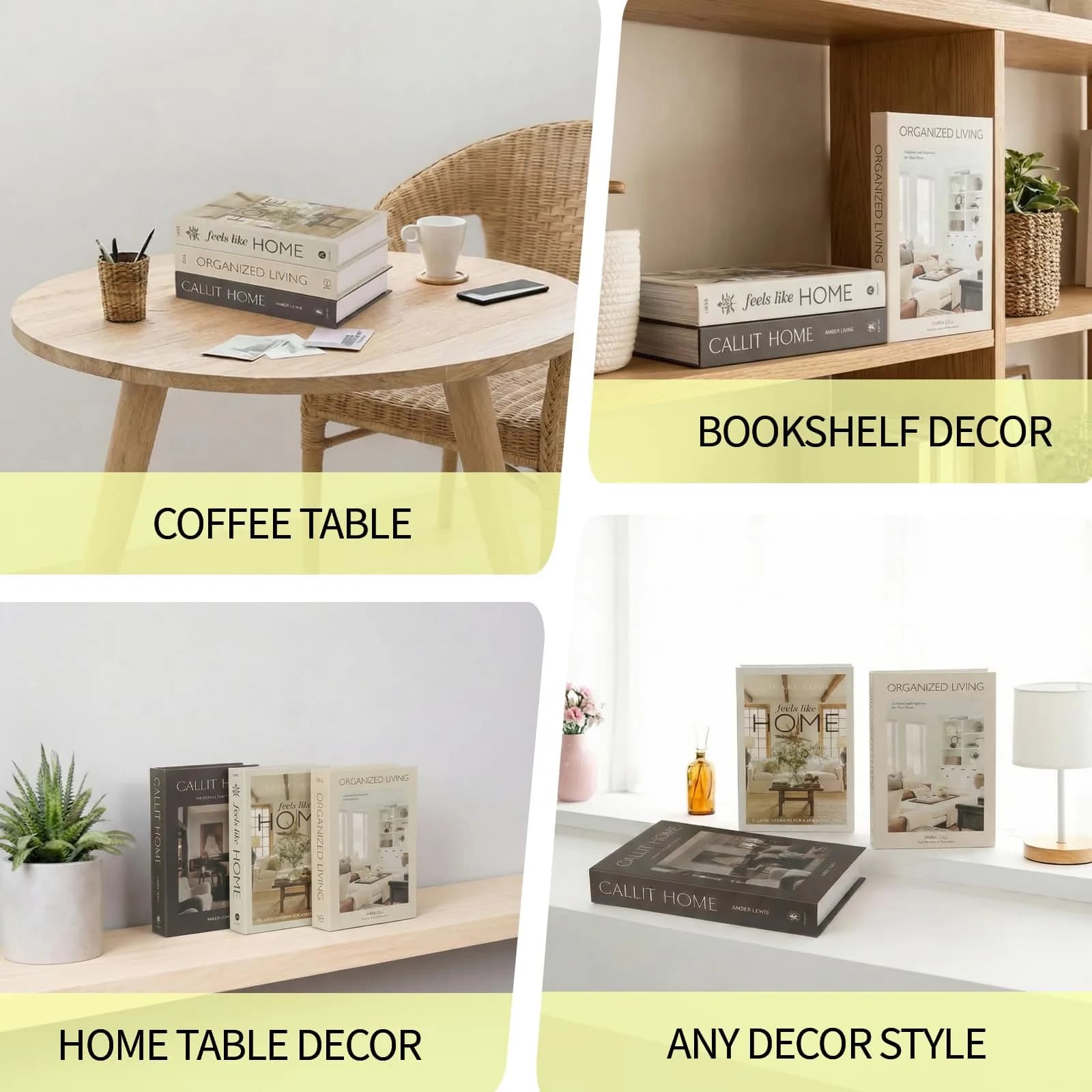 YOYMJBY Faux Decorative Books Set 3 pcs (26.7cm x 17cm x 4.2cm) | Aesthetic Home Decor for Coffee Tables & Shelves - view 8