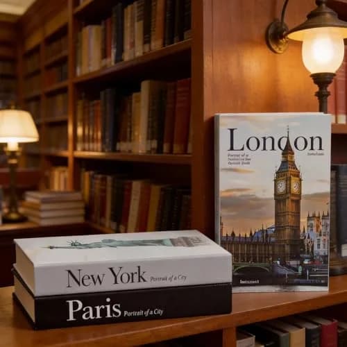 YOYMJBY Faux Decorative Books Set of 3 | Paris London New York Aesthetic Decor for Coffee Tables & Shelves thumbnail 4