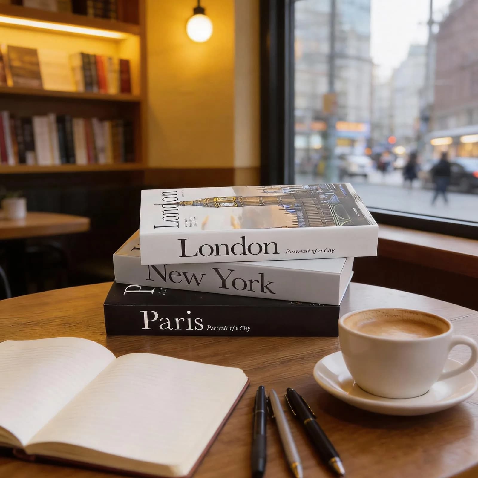YOYMJBY Faux Decorative Books Set of 3 | Paris London New York Aesthetic Decor for Coffee Tables & Shelves - view 2