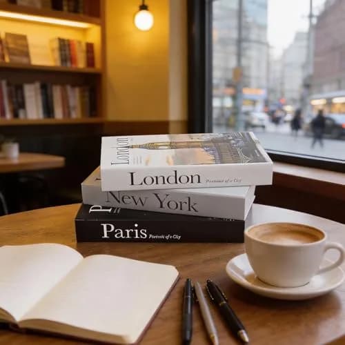 YOYMJBY Faux Decorative Books Set of 3 | Paris London New York Aesthetic Decor for Coffee Tables & Shelves thumbnail 2