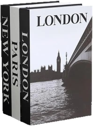 YOYMJBY Faux Decorative Books Set 3-Paris London Newyork Kiss | Aesthetic Home Decor for Coffee Tables & Shelves - view 9