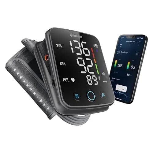 Oxiline Pressure XS Pro Bluetooth Blood Pressure Monitor, Upper Arm Cuff 22–42 cm, Accurate Digital Systolic/Diastolic, Large Display, Mobile App Compatible (1 Unit) thumbnail 1