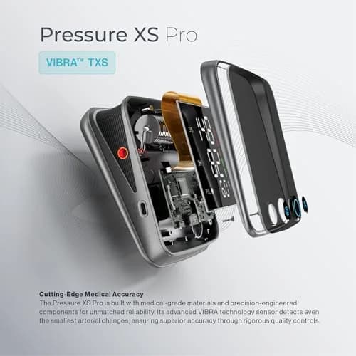 Oxiline Pressure XS Pro Bluetooth Blood Pressure Monitor, Upper Arm Cuff 22–42 cm, Accurate Digital Systolic/Diastolic, Large Display, Mobile App Compatible (1 Unit) thumbnail 2