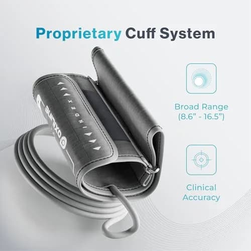 Oxiline Pressure XS Pro Bluetooth Blood Pressure Monitor, Upper Arm Cuff 22–42 cm, Accurate Digital Systolic/Diastolic, Large Display, Mobile App Compatible (1 Unit) thumbnail 3