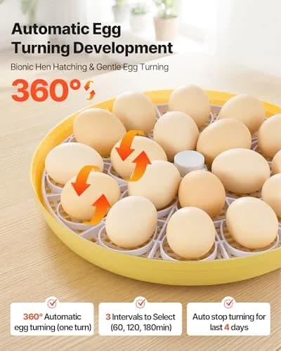VEVOR 18-Egg Incubator Automatic Poultry Egg Turner with LED Candler | 360° Air Circulation & Humidity Control thumbnail 4
