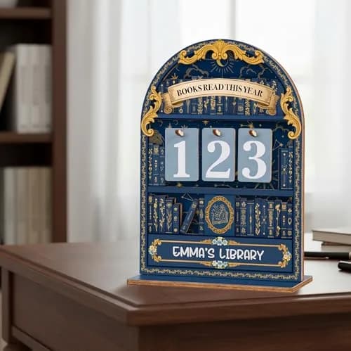 DINIZON Books Read This Year Counter Wooden Book Tracker 7 inch (17.78 cm) | Celebrate Your Reading Journey thumbnail 4