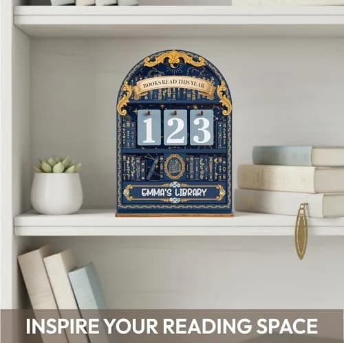 DINIZON Books Read This Year Counter Wooden Book Tracker 7 inch (17.78 cm) | Celebrate Your Reading Journey thumbnail 6