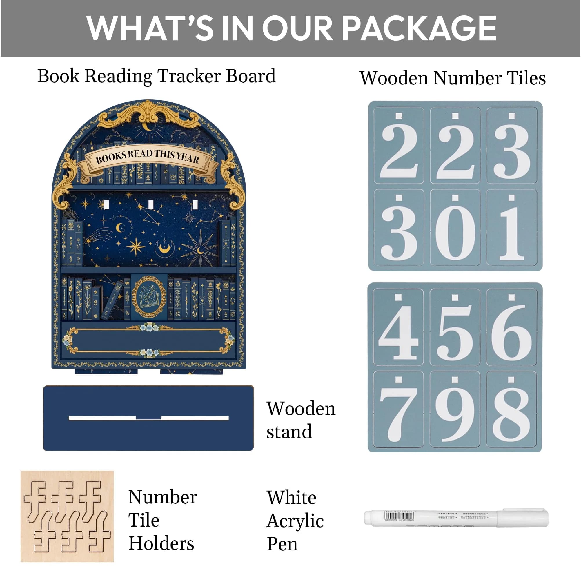 DINIZON Books Read This Year Counter Wooden Book Tracker 7 inch (17.78 cm) | Celebrate Your Reading Journey - view 7