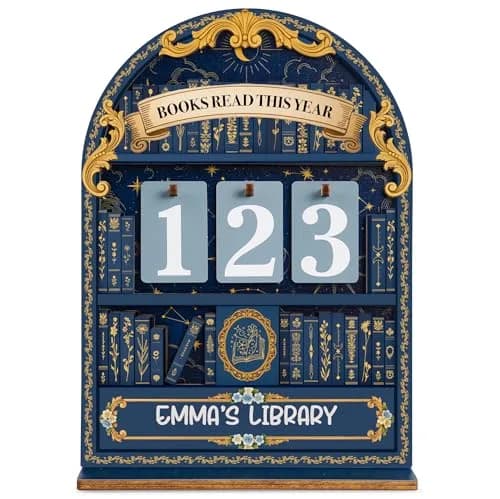 DINIZON Books Read This Year Counter Wooden Book Tracker 7 inch (17.78 cm) | Celebrate Your Reading Journey thumbnail 1
