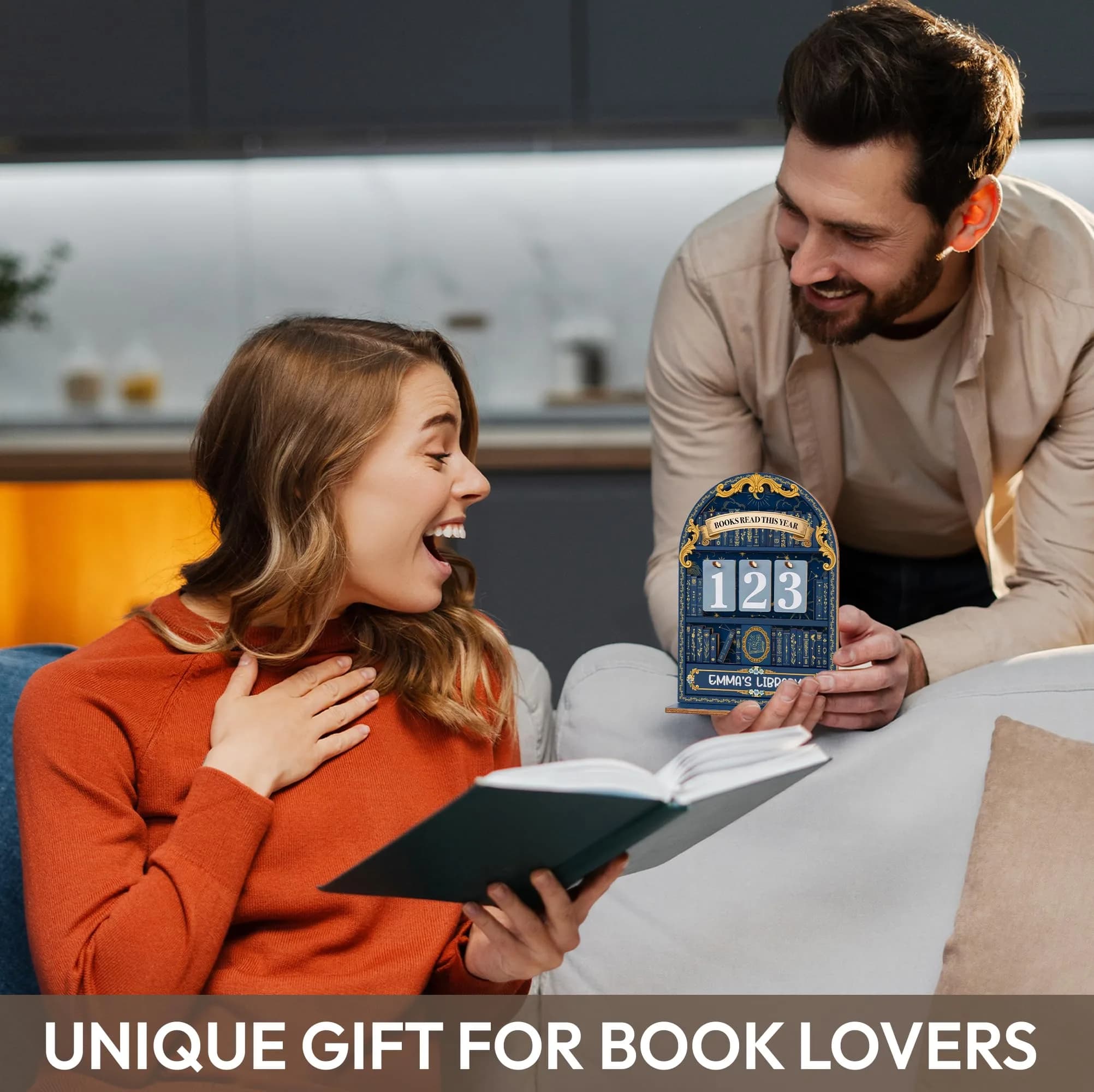 DINIZON Books Read This Year Counter Wooden Book Tracker 7 inch (17.78 cm) | Celebrate Your Reading Journey - view 3