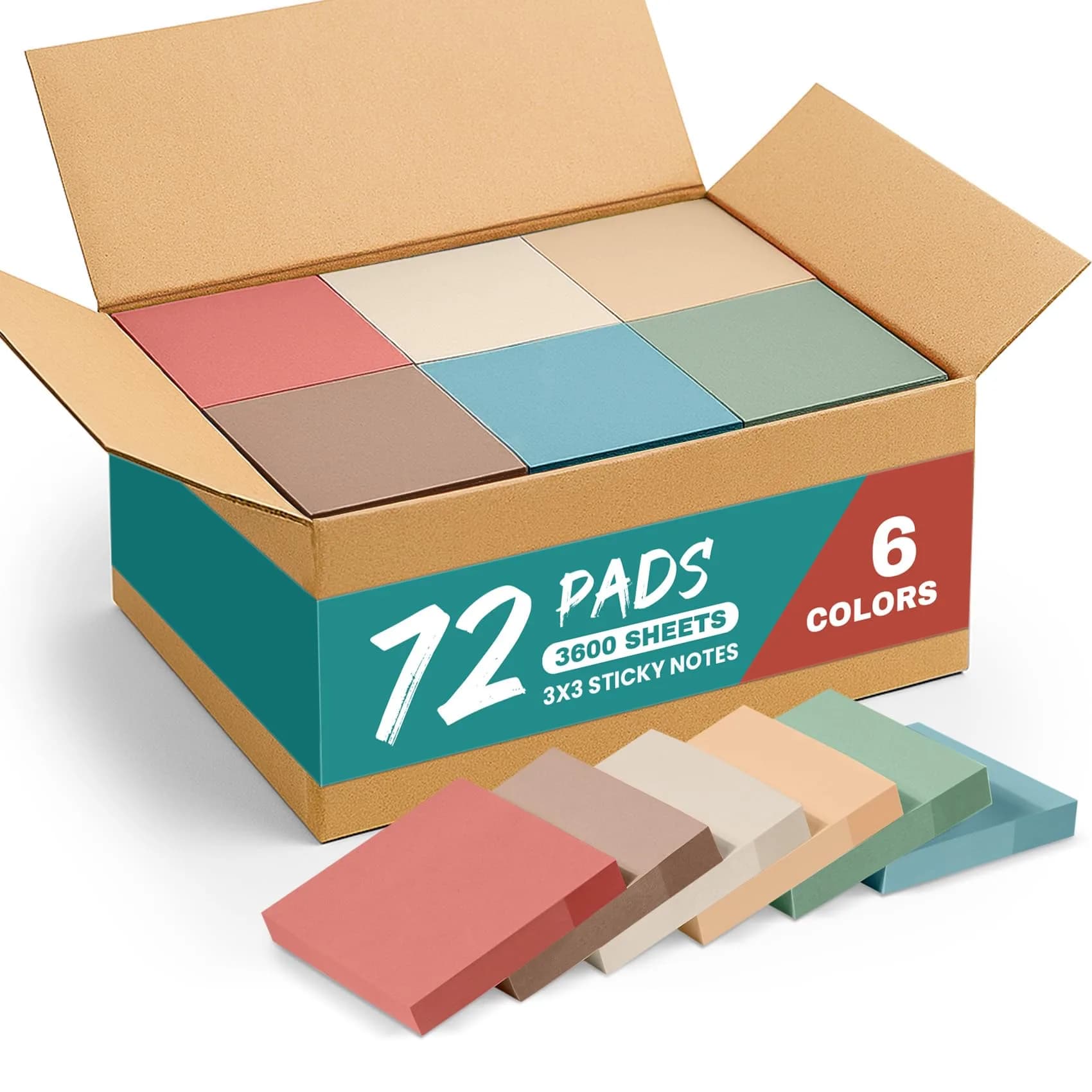 Taja Vintage Color Sticky Notes 72 Pads | Focus Notes for Planning & Organization - main product image
