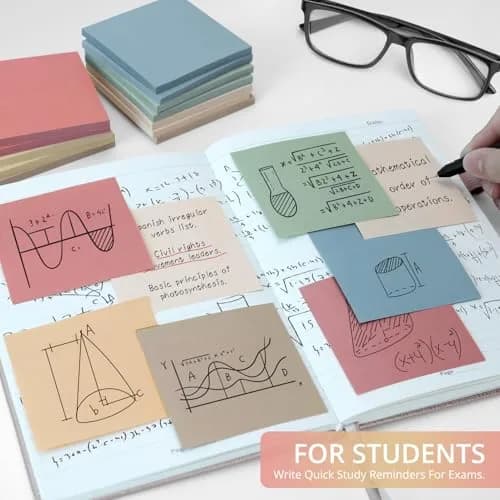 Taja Vintage Color Sticky Notes 72 Pads (7.6cm x 7.6cm / 3x3 Inch) | Bulk Pack for Office, School, Home thumbnail 6