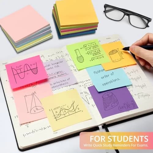 Taja 144-Pad Sticky Notes 3x3 Inches Bright Colors | 7200 Sheets Total for Organization thumbnail 6