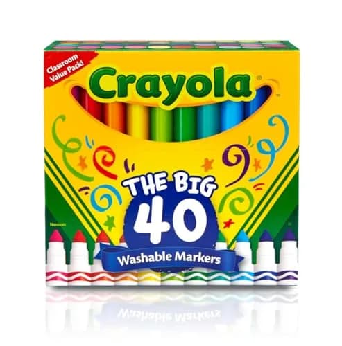 Crayola Ultra Clean Washable Markers (40 Count, 2mm Broad Line) | Non-Toxic, Assorted Colors for Kids thumbnail 2