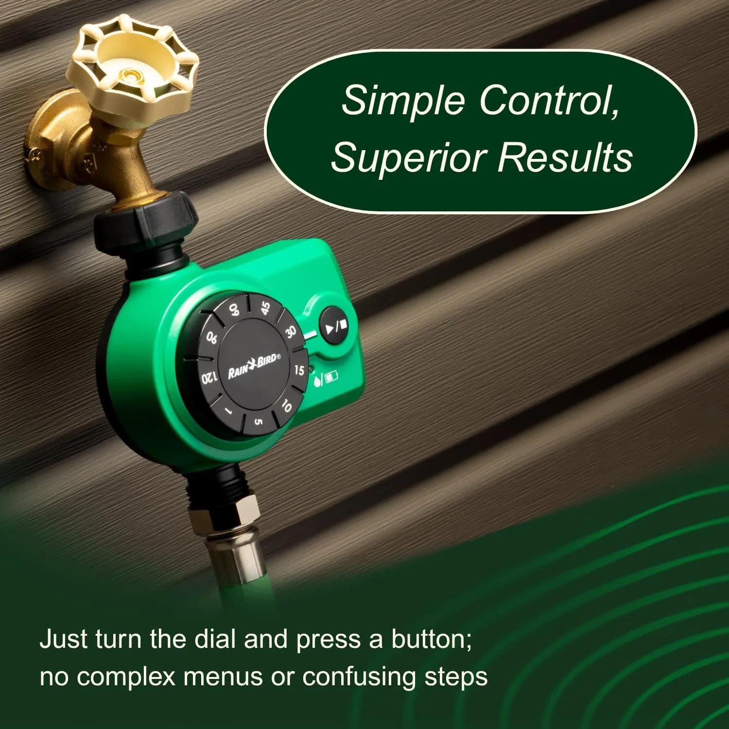 Rain Bird Simple-Set Hose End Timer 1ZEHTMRS 1-Minute to 2-Hour Run Time | Battery Operated, 3/4" Brass Inlet - view 5