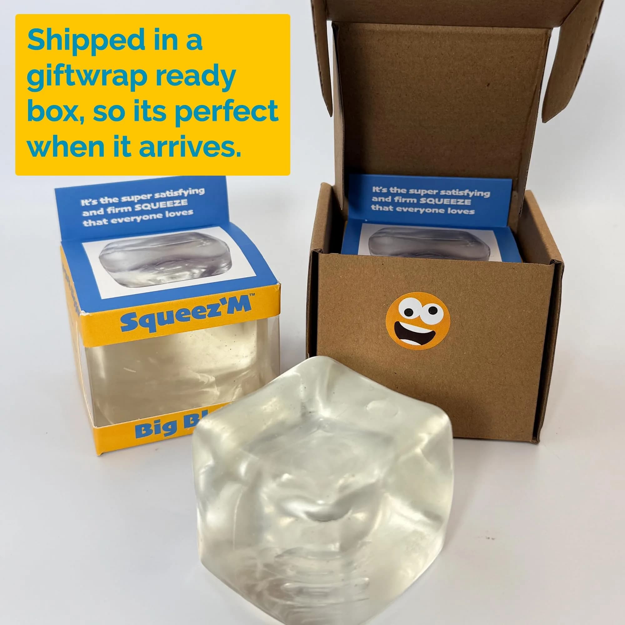 Squeez'M Big Block Squeeze Cube – 35% Larger Sensory Fidget Toy, ASTM Certified 3+ (Extra Large, Glass) - view 2