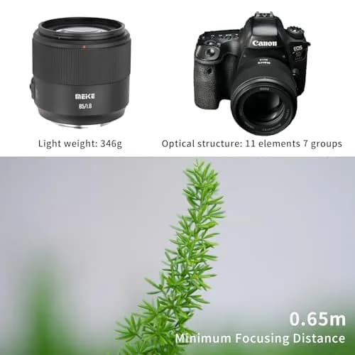 Meike 85mm F1.8 SE II STM AF Full Frame Portrait Lens for Canon EF Mount 85mm (3.35 in) | High Resolution 8K Medium Telephoto thumbnail 3