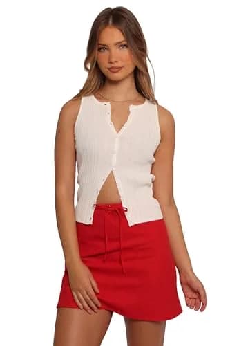 SKIRT Sonni Linen Mini Skirt - Red L | Breezy, Light Cotton, Flattering A-line Fit thumbnail 1