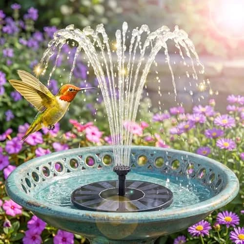 AISITIN Solar Fountain Pump for Bird Bath with 4 Fixer & 6 Nozzles | 1.5W Solar Powered Water Feature thumbnail 5