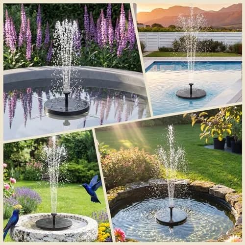 AISITIN Solar Fountain Pump for Bird Bath with 4 Fixer & 6 Nozzles | 1.5W Solar Powered Water Feature thumbnail 8