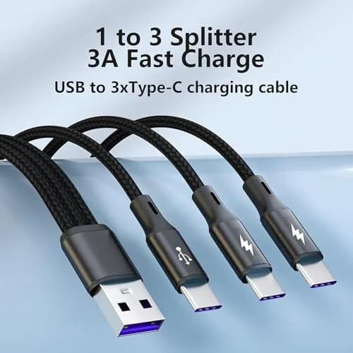 GELRHONR 2-Pack USB C Splitter Cable 120cm (47.2in) | 3-in-1 Fast Charging & Data Transfer thumbnail 7