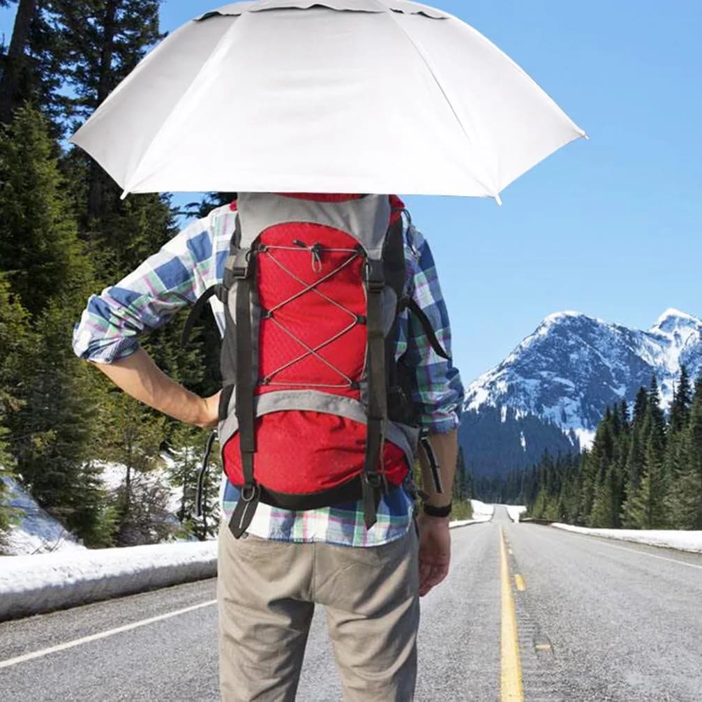 Luwint 10-Pack Silver-Camouflage Umbrella Hat, 36" Hands-Free Sun & Rain Protection - view 2