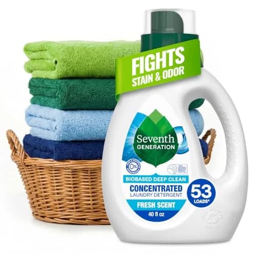 Seventh Generation Concentrated Liquid Laundry Detergent Fresh Scent 1.18 L (40 Fl Oz) | USDA Biobased Formula Fights Stains & Odor thumbnail 1