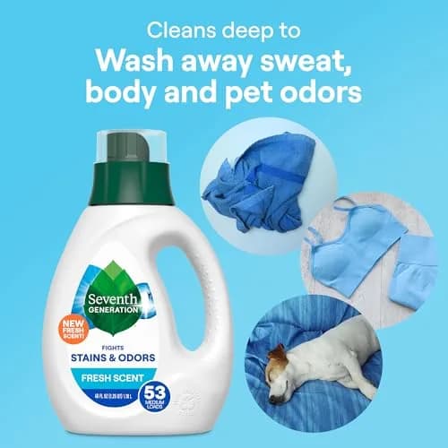 Seventh Generation Concentrated Liquid Laundry Detergent Fresh Scent 1.18 L (40 Fl Oz) | USDA Biobased Formula Fights Stains & Odor thumbnail 3