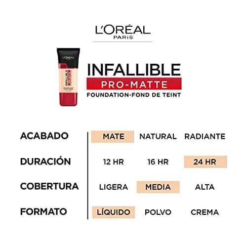 L'Oreal Paris Infallible Pro-Matte Liquid Foundation Fresh Beige 1 fl oz (Pack of 2) | Demi-Matte Finish for 24hr Wear thumbnail 3