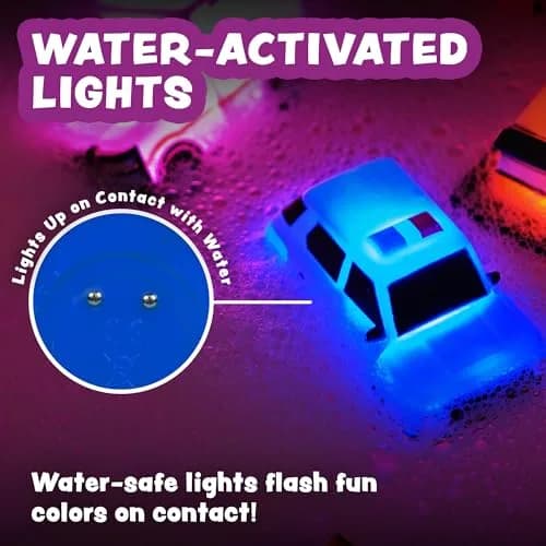 Tub Works Emergency Cars Light Up Bath Toys 12 Pack | Water-Activated Sensory Fun for Toddlers thumbnail 5