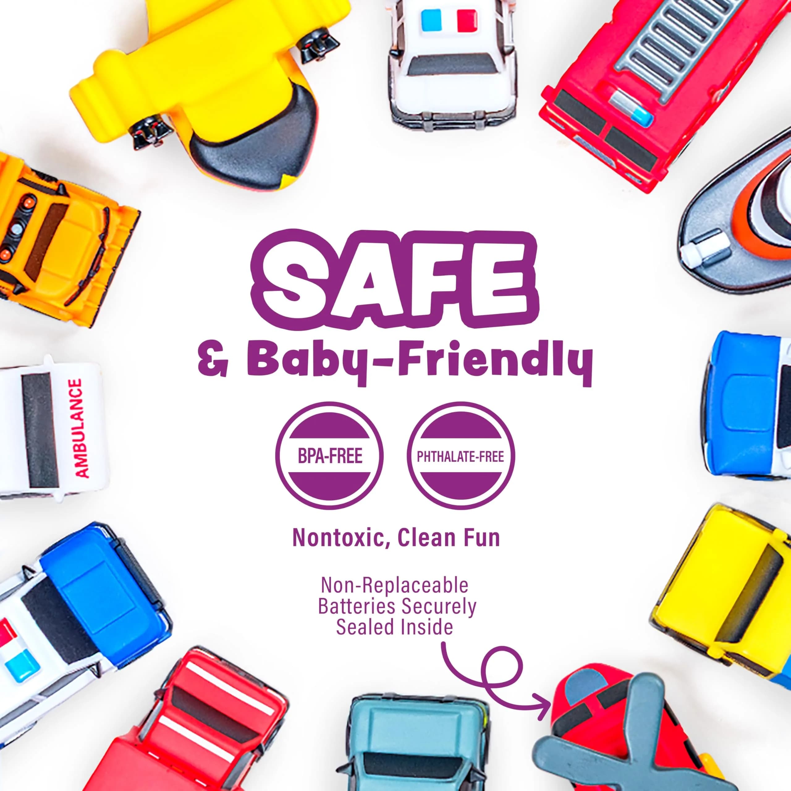Tub Works Emergency Cars Light Up Bath Toys 12 Pack | Water-Activated Sensory Fun for Toddlers - view 7