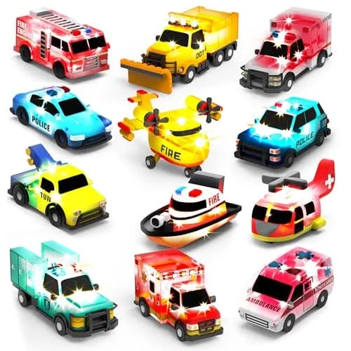 Tub Works Emergency Cars Light Up Bath Toys 12 Pack | Water-Activated Sensory Fun for Toddlers thumbnail 1