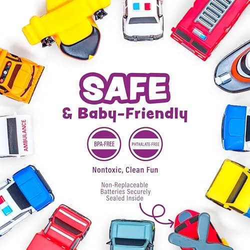 Tub Works Emergency Cars Light Up Bath Toys 12 Pack | Water-Activated Sensory Fun for Toddlers thumbnail 7