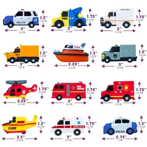 Tub Works Emergency Cars Light Up Bath Toys 12 Pack | Water-Activated Sensory Fun for Toddlers thumbnail 9