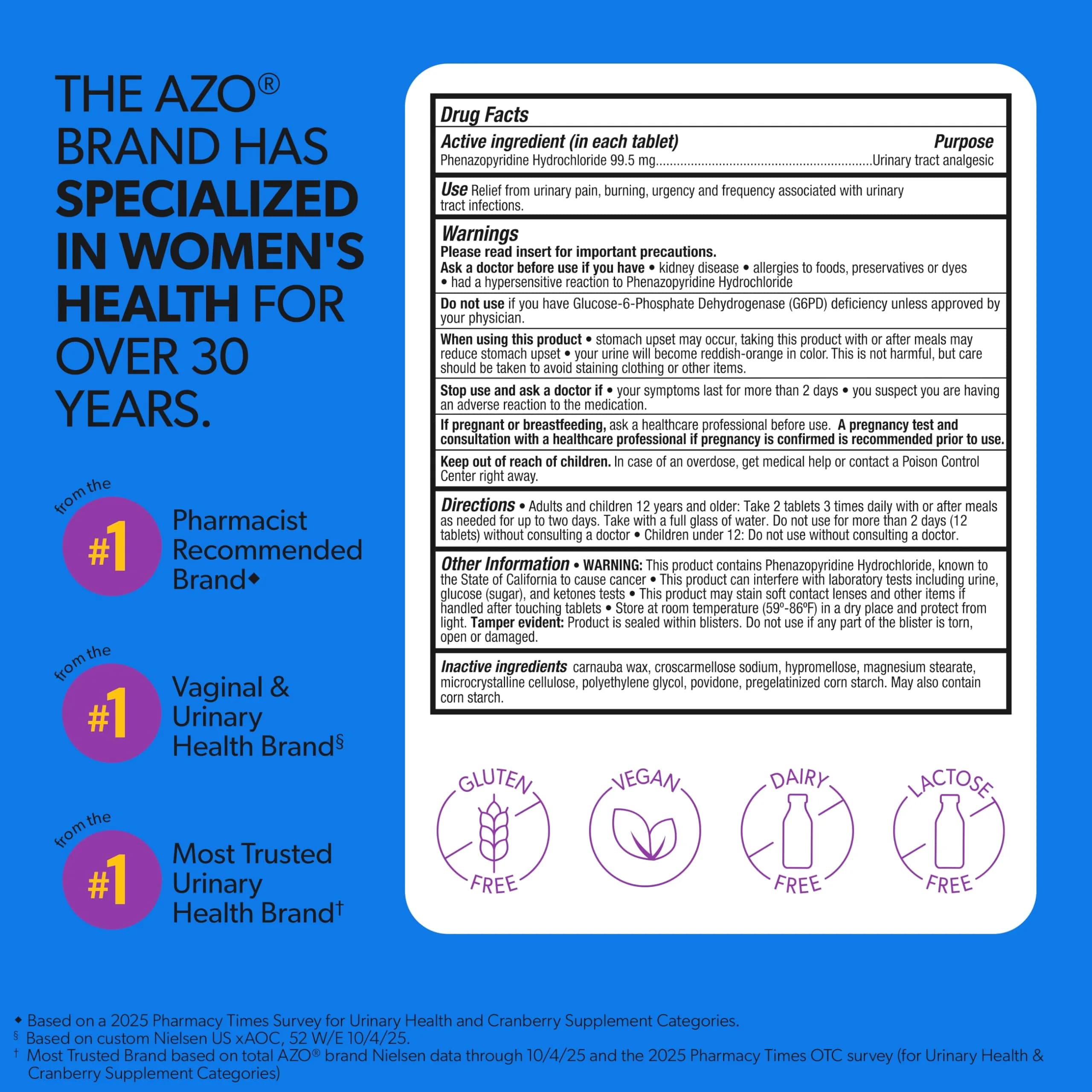 AZO Urinary Pain Relief Maximum Strength Tablets 48 Count | Fast Relief of UTI Pain - view 2