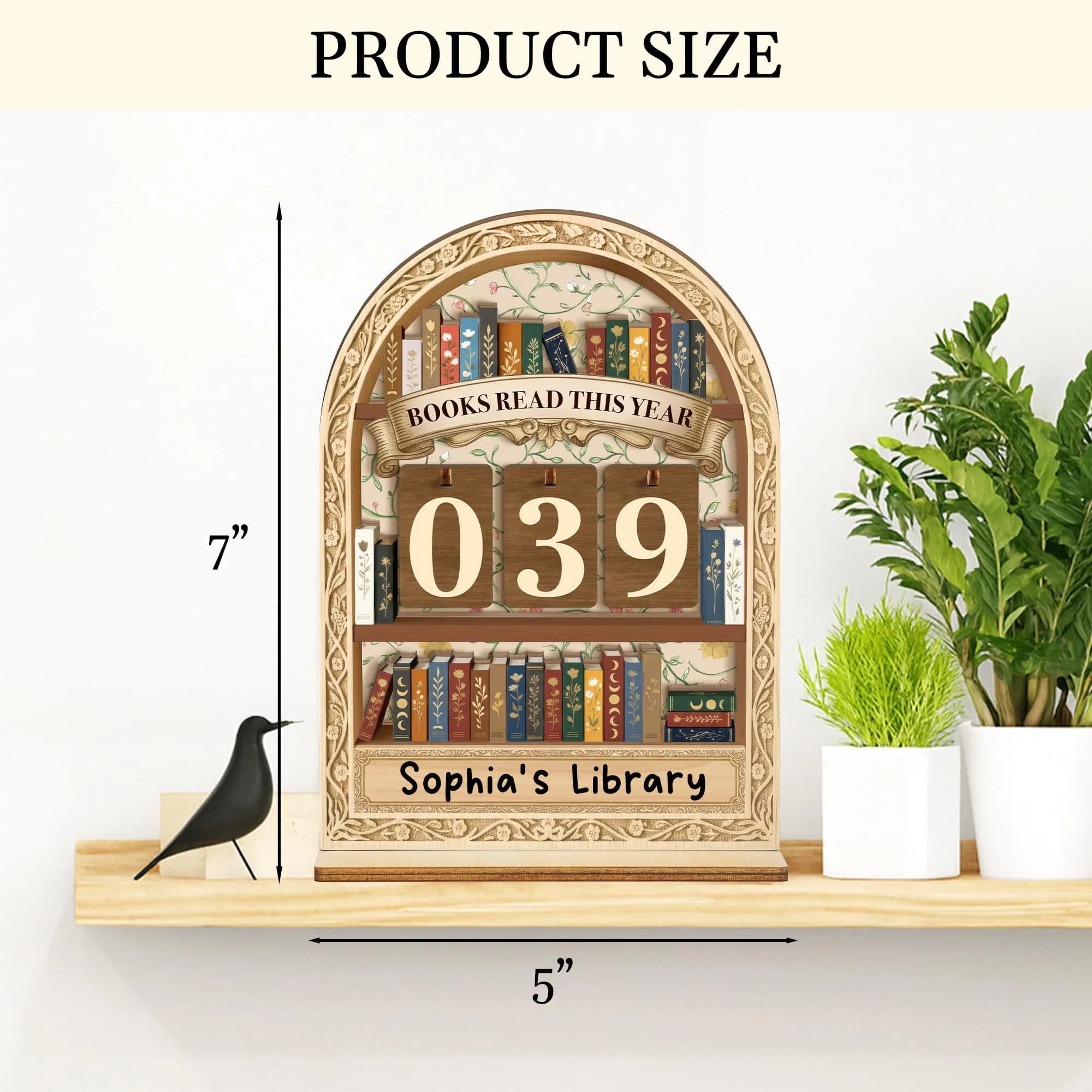 DINIZON Modern Floral Books Read This Year Counter 17.8 cm (7 Inch) | Track Reading Progress - view 7