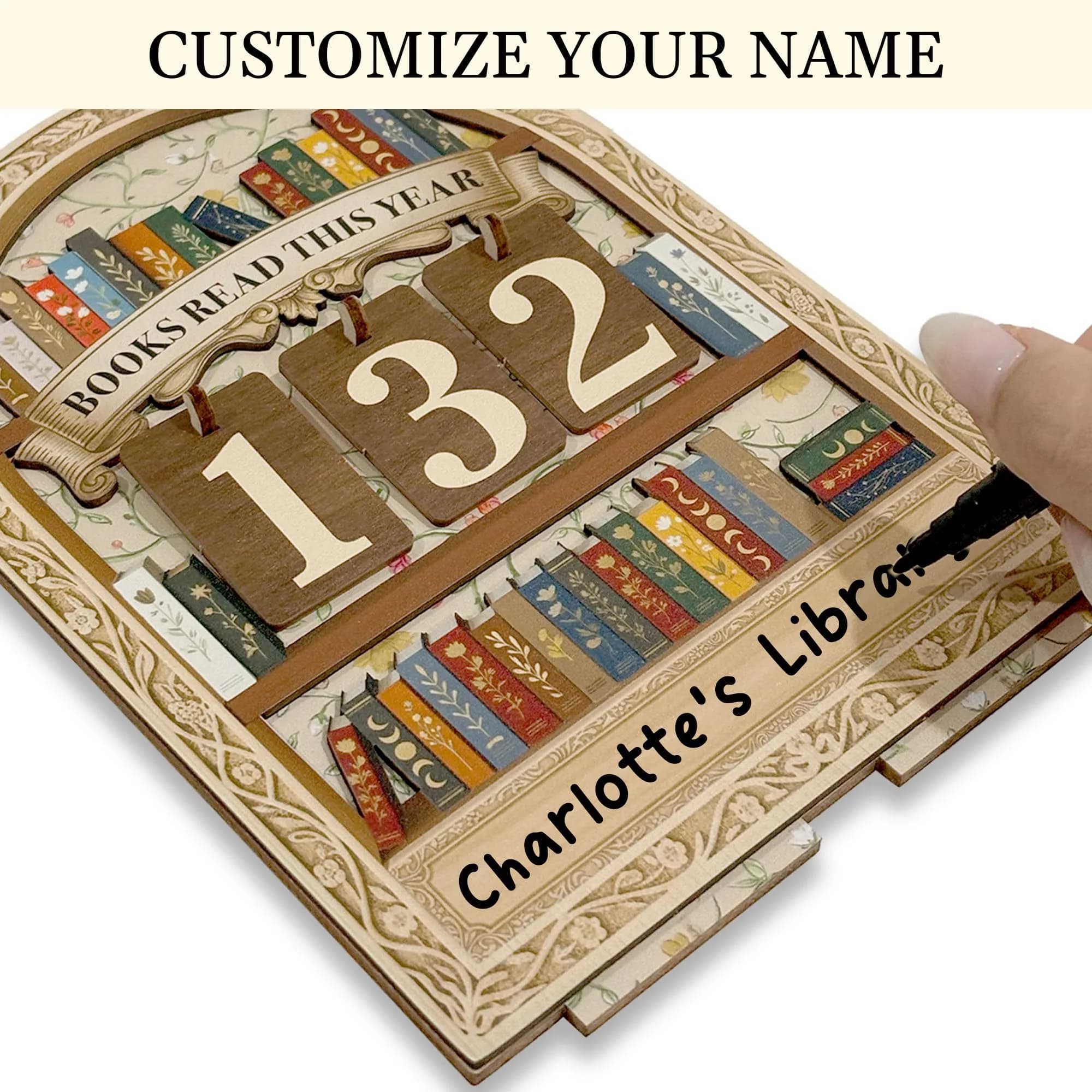 DINIZON Modern Floral Books Read This Year Counter 17.8 cm (7 Inch) | Track Reading Progress - view 3