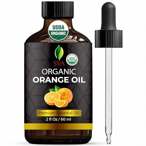 SVA Organics Orange Essential Oil 60 ml (2 Fl Oz) | Cold-Pressed, Pure & Natural thumbnail 1