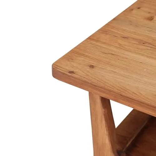 LITTLE TREE Solid Wood Coffee Table 47.2" x 23.6" | Rustic Orange-Brown Finish, 2-Tier thumbnail 6