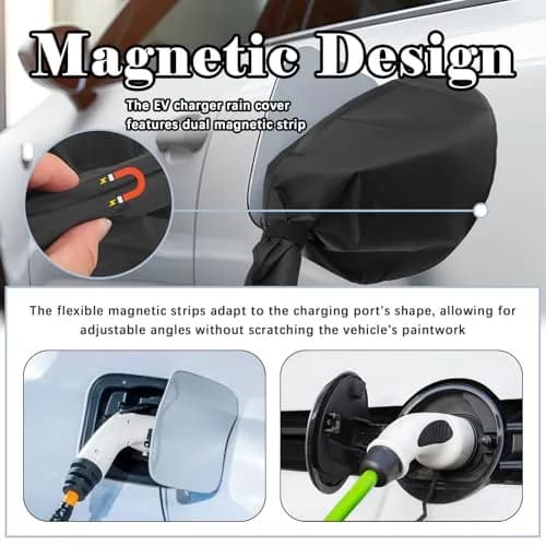 YGDMD Magnetic EV Charger Cover for Outdoor, Heavy-Duty Waterproof EV Charger Rain Cover for Iron-Bodied Electric Vehicles, Portable EVs Chargers Port Covers Automotive Exterior Accessories 53cm (20.47in) thumbnail 4