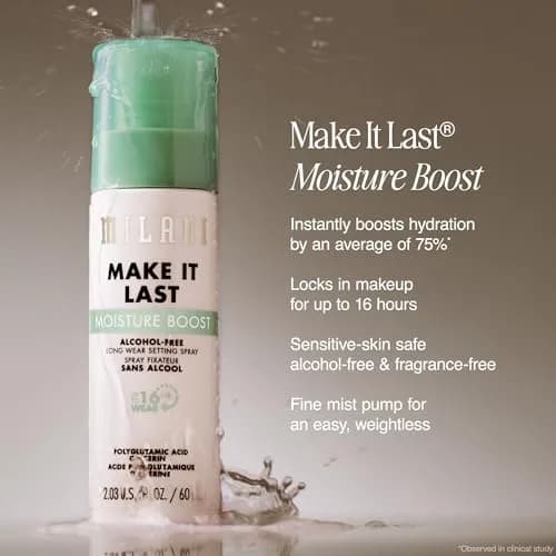 Milani Make It Last Moisture Boost Makeup Setting Spray - Alcohol Free | Hydrates & Locks Makeup for Sensitive Skin thumbnail 3