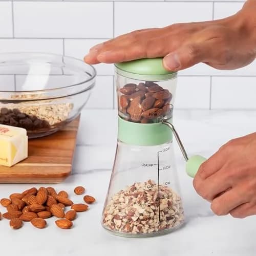 Prepworks by Progressive Nut Chopper with Non-Skid Base, Pistachio | Fine & Coarse Chop thumbnail 3